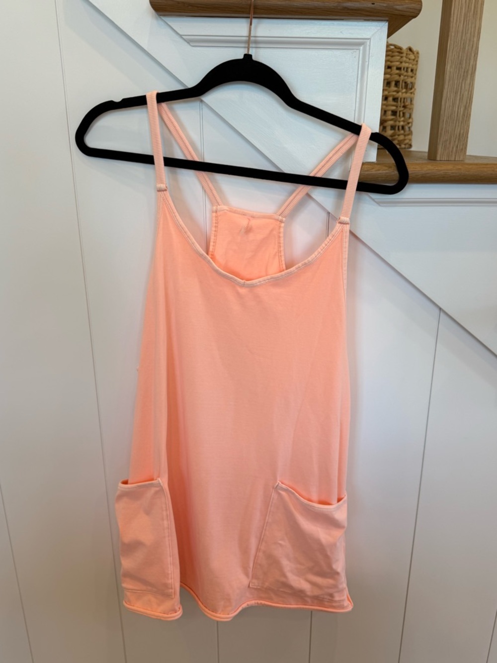 FP Movement Free People Hot Shot Mini Dress Pastel Peach Athletic Romper small